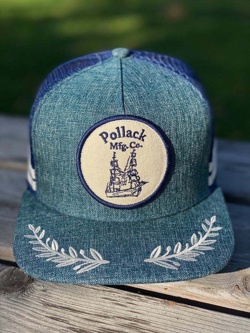 HEATHER BLUE TRUCKER WITH WINGS